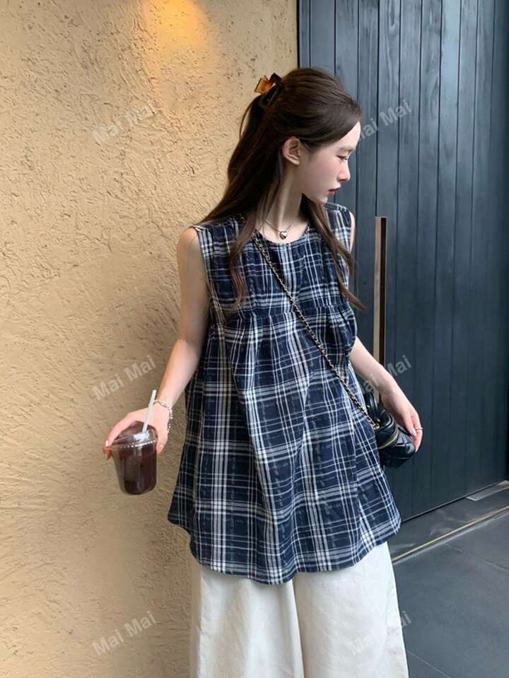 ノースリーブシャツ チェック柄 フード カジュアル r-2050 uricca シャツ トップス レディース 長袖 春 チェック 柄 赤