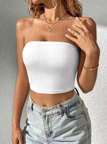SHEIN Tall Top tubo crop unicolor