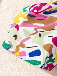 SHEIN 2pcs Tween Girls' Off-The-Shoulder Floral Print Top And Pants Set - Multicolor - View 5