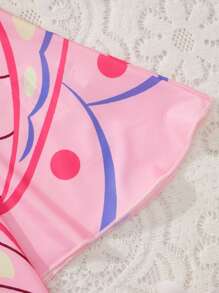 SHEIN Young Girls' Casual Round Neck Butterfly Printed Cover Up