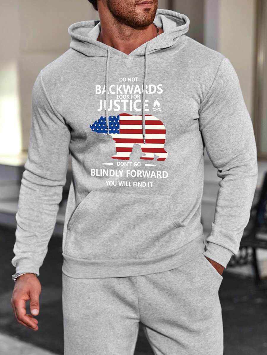 Nam Kiểu Mỹ Hoodie - Xám - Xem 1