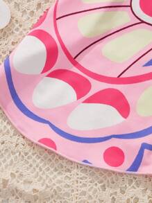 SHEIN Young Girls' Casual Round Neck Butterfly Printed Cover Up