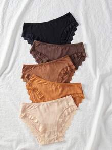 Women's Lace Patchwork Triangle Panties 5pcs/Set Lingerie