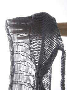 SHEIN Unity Blusa Tejida Hueca En El Cuello De Halter Para Mujer - Gris Oscuro - Ver 3