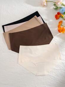 5入組純色低腰平口短褲 - 彩色 - 查看 1