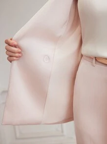 MOTF PREMIUM 女式梭织翻领双排扣西服外套