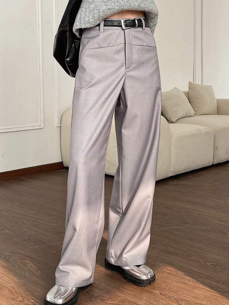 Solid Color Straight-Leg Pants Women's Suit Pants Business Attire