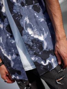 Manfinity Homme Men's Cargo Tie Dye Printed Shirt - Multicolor - View 7