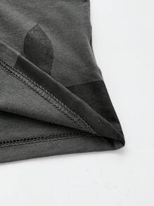 ROMWE 休闲黑猫漩涡印花背心，夏季 - 灰色 - 查看 4