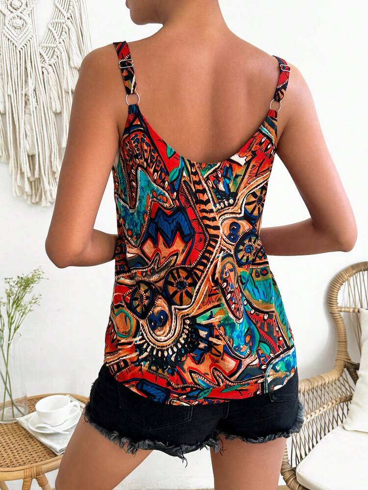 Random Printed Vacation Cami Top