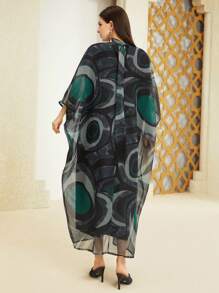 Al Najma 女士立領幾何印花土耳其風長衫