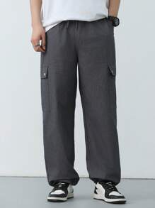 DAZY Men's Solid Color Summer Pants Men Joggers - Black - View 1