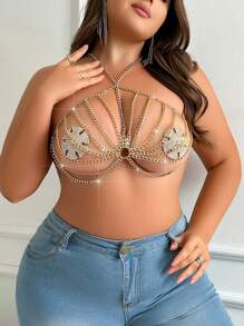 1pc Plus Size Gold Chain Lingerie Accessory - Gold - View 5