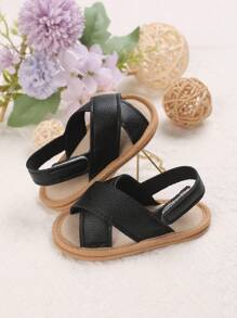 Infant Boys' And Girls' Simple And Cute Crossed Strap Sandals For Outdoor Wearing - Black - View 7