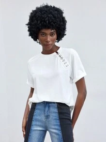 Maija Women's Eyelet Detail Short Sleeve T-Shirt