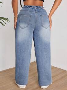 SHEIN Plus Size Ripped Jeans - Light Wash - View 2