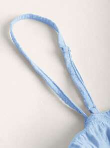 SHEIN EZwear Women's Solid Color Woven Cami Dress - Blue - View 3