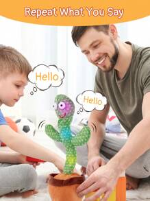 Teckwe Dancing Cactus Toy,Kids Twisting Cactus Soft Short Plush Wiggling Singing Dancing Cactus Toy,Repeat What You Say Baby Toys,15 Seconds Recorder Music Toys,Talking Musical Glow Toy Boy Girl Gifts For Infants Toddlers Babies