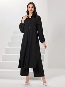 Graceveil Women's Plain Casual Two Pieces Set 2 Pieces Set Modest