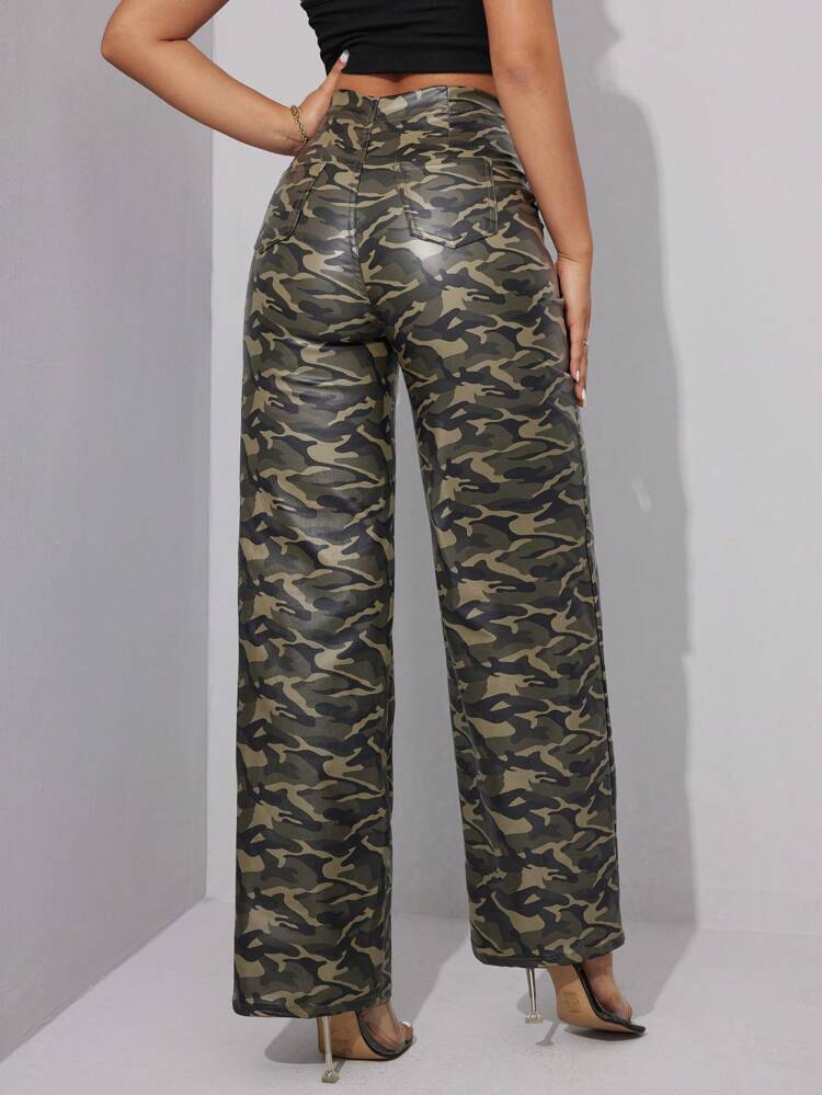 Women Casual Camouflage Straight Leg Pants Fall Cloth For Women