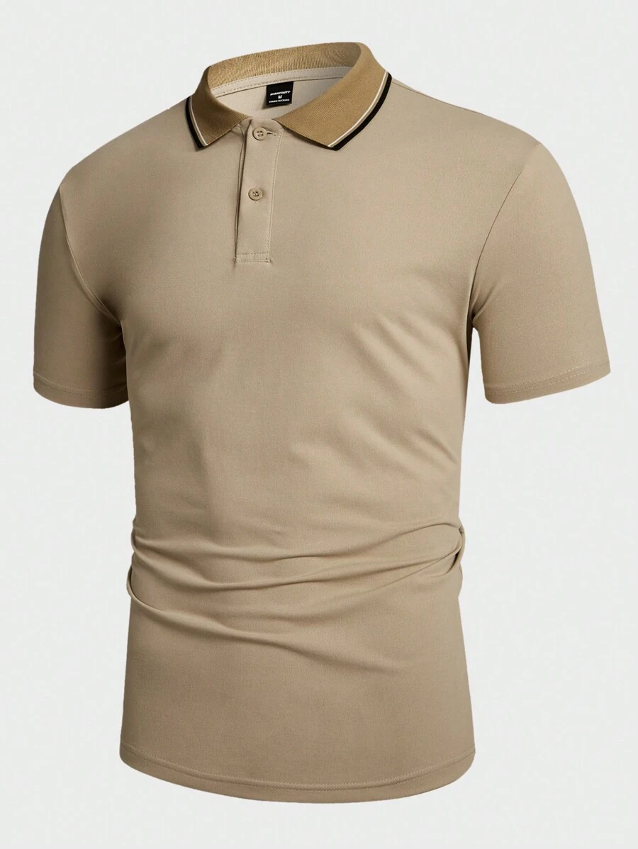 Manfinity BRENVOR Men's Slim Fit Knit Short Sleeve Polo Shirt