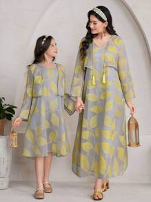 Al Najma Rochie de damă cu broderie de plante în stil arab