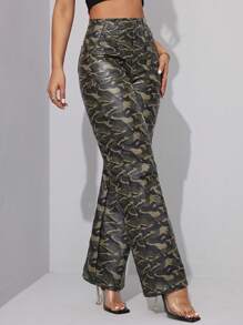 Chiquease 女士休闲迷彩直筒裤 - 彩色 - 查看 4