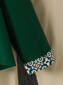 男士深綠色長袖襯衫套裝,家庭配套服裝（4 件單獨出售） - 墨綠色 - 查看 3