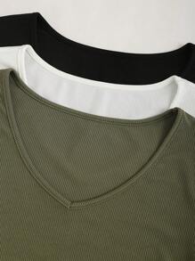 SHEIN Unity Của phụ nữ Cổ chữ V Thon gọn Áo thun - Nhiều màu - Xem 5