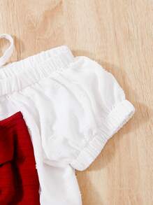 Tween Girls' Bow Knot Top And Lace Hem Skirt 2 Piece Set - Burgundy - View 6