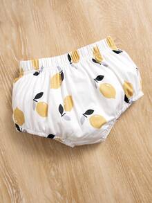 Baby Girl Adorable Lemon Pattern Printed Casual 3-Piece Set, Easy Matching - Yellow - View 5