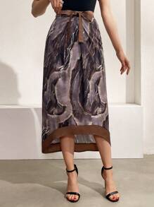 Seusyu Gonna Stampata A Strati Alti E Bassi Per Donne - Multicolore - Visualizzare 1