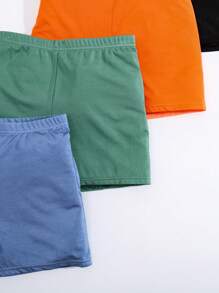 SHEIN Teen Boys' Casual Multi-Color Shorts 4pcs/Set, Beach Swimming Trunks, Swimwear