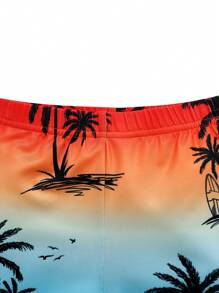 SHEIN Bộ đồ bơi 2 món áo thun tay ngắn in họa tiết cổ tròn thường ngày cho bé trai - Nhiều màu - Xem 3