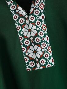 男士深綠色長袖襯衫套裝,家庭配套服裝（4 件單獨出售） - 墨綠色 - 查看 7