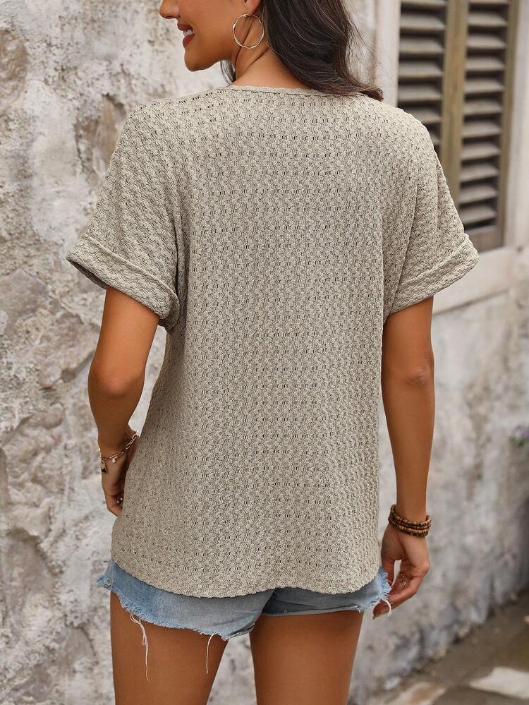 V-Neck Batwing Short Sleeve T-Shirt