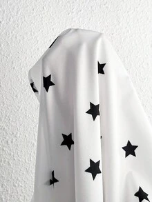 SHEIN Áo sơ mi in hình ngôi sao tay lửng cho bà bầu - trắng - Xem 5