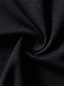 ROMWE MEN Street Life 男式宇航员字母印花 T 恤，学校 - 黑色 - 查看 5