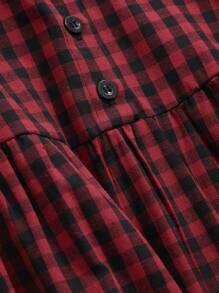 DAZY Women's Checked Loose Sleep Dress, For Fall Pajama - Multicolor - View 7