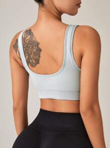 Easithlete 4入組純色開背運動胸衣 - 彩色 - 查看 6