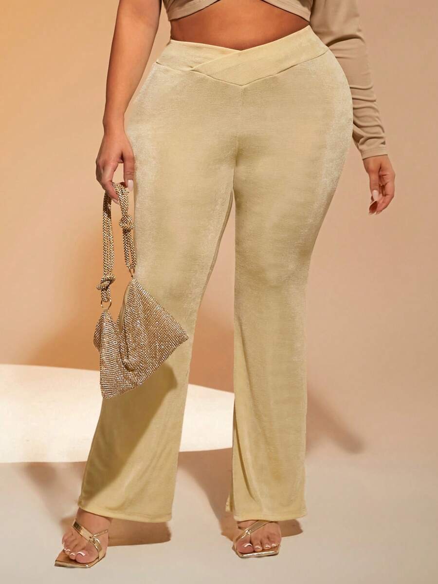 SHEIN SXY بنطلون نسائي كبير الحجم مرتفع الخصر ذو قصة غير متماثلة