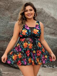 Swim Lushoire Kích thước lớn In hoa Bộ Bikini - Nhiều màu - Xem 1