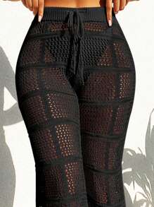 SHEIN Swim Pantalones Tipo Pareo Con Lazo En La Cintura Para Mujer