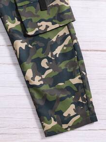 SHEIN Cậu bé Tween Hợp thời Mát mẻ Camo Quần Cargo - Nhiều màu - Xem 5