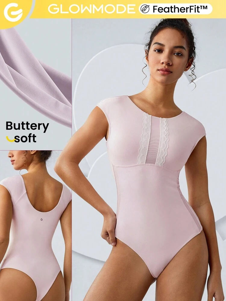 FeatherFit™ Best Angles Cap Sleeve Adjustable Bodysuit Low Impact Daily Valentine's Day Love