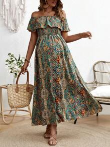 SHEIN Maternity Active Vacation Dress - Multicolor - View 1