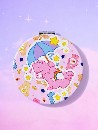 ROMWE X Care Bears Espejo Portátil Y Doble Cara Con Diseño De Osito De Dibujos Animados Lindo