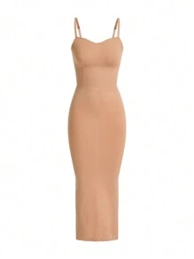 SHAPORA Women's Sleeveless Shapewear Dress - Apricot - View 3