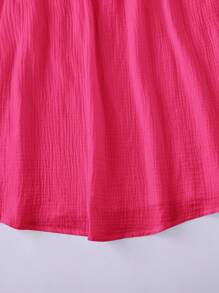 Soleia Quý cô Màu thuần Dệt Dây đeo Mì Ý  Đầm - Màu Hồng Tươi - Xem 3