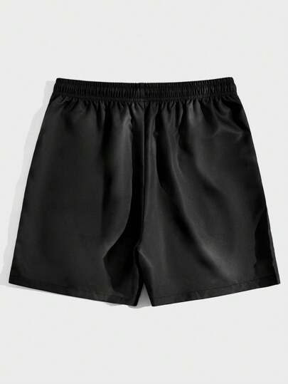 Goth Men's Skeleton Hand & Letter Printed Drawstring Waist Basketball Shorts, School